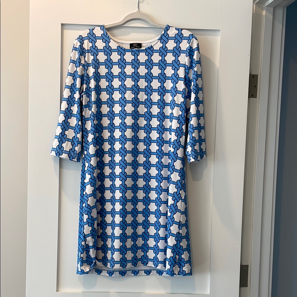 Sailor-Sailor Marina Full Sleeve Dress in Summer Knot Azure -Size L